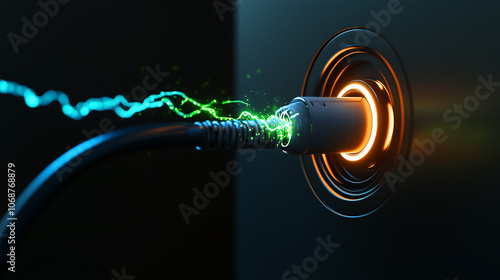 EV charging station for electric car in concept of alternative green energy produced from sustainable resources to supply to charger station in order to reduce CO2 emission. Generative AI