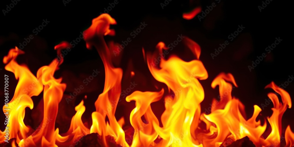 Fiery flames blazing against a dark backdrop, creating a mesmerizing and intense display of heat and power, intense Fiery flames blazing against a dark backdrop, creating a mesmerizing and intense display of heat and power, intense