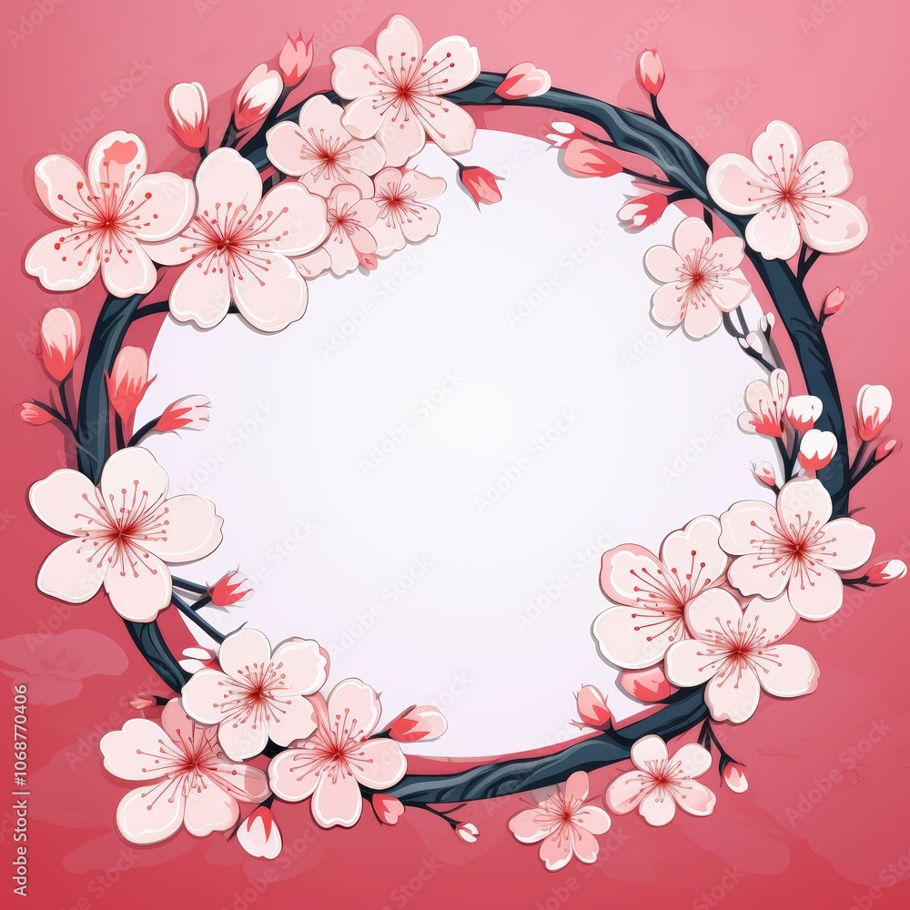 Pink cherry blossom frame Pink cherry blossom frame