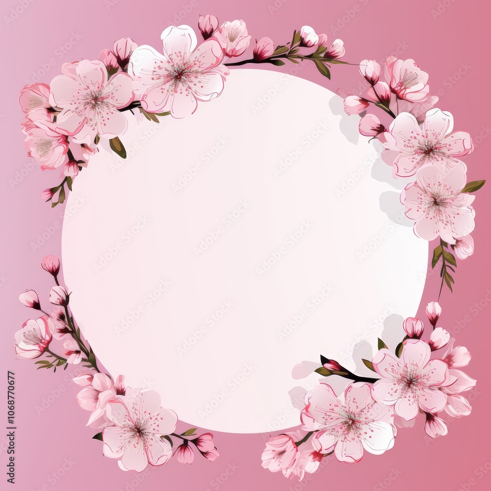 Pink floral frame Pink floral frame