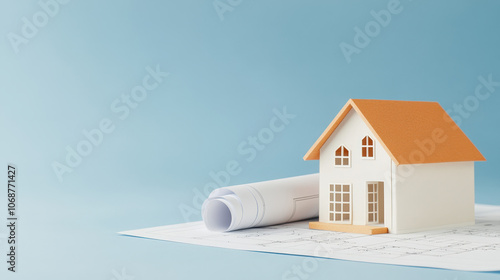 Loan approval letter on top of house blueprint, Property Loan Confirmation, from plan to possession 