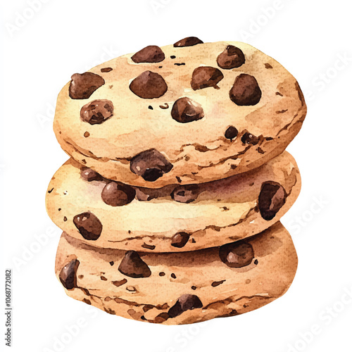 Cookies watercolor clipart illustration