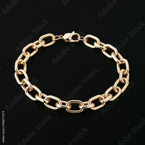 Wallpaper Mural  two tone gold interlocking link chain stylish fusion on plain black dark background Torontodigital.ca