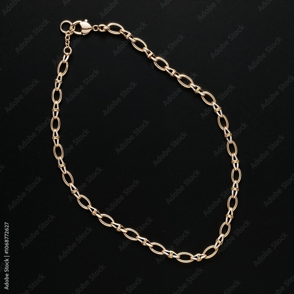 white gold Omega chain structured and elegant on plain black dark background white gold Omega chain structured and elegant on plain black dark background