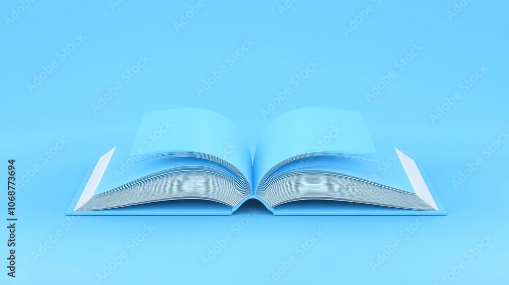 Open Book on Blue Background for Education Concept Open Book on Blue Background for Education Concept