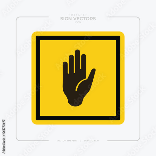 Warning, caution and dangerous area alert attention isolated vector signs and plates. Danger yellow signs for safety, hazard shock, keep out and caution warning and risk zone symbols on sign plates