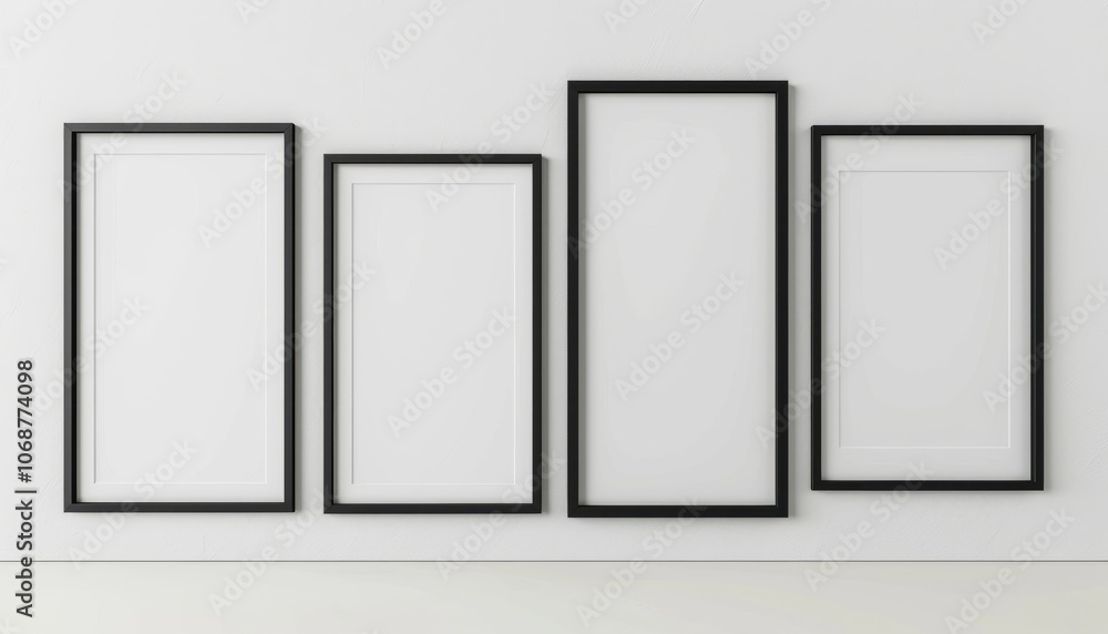 Chic and Stylish: Black Frames Mockup Set for AR 7:4 Decor Chic and Stylish: Black Frames Mockup Set for AR 7:4 Decor