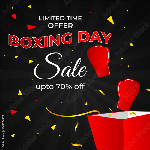 Vector illustration of Boxing Day Sale social media template