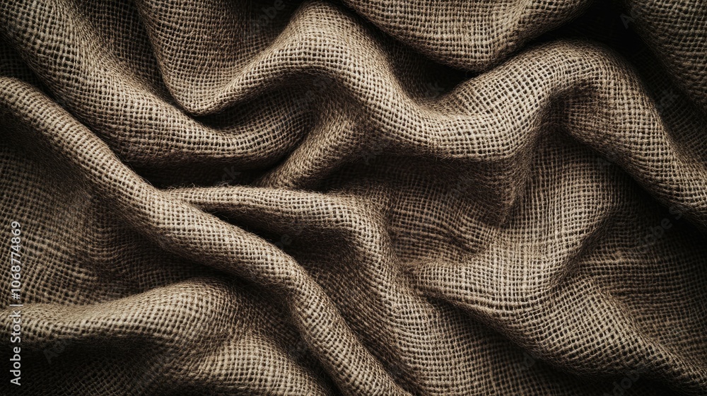 Textured Brown Fabric with Natural Weave Patterns Textured Brown Fabric with Natural Weave Patterns