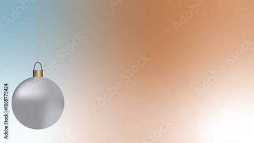 Silver Ornament on Pastel Gradient Background 