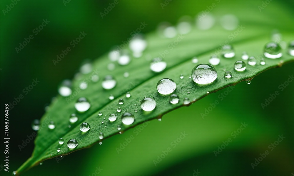 Macro photography water droplets on leaf extreme close Macro photography water droplets on leaf extreme close