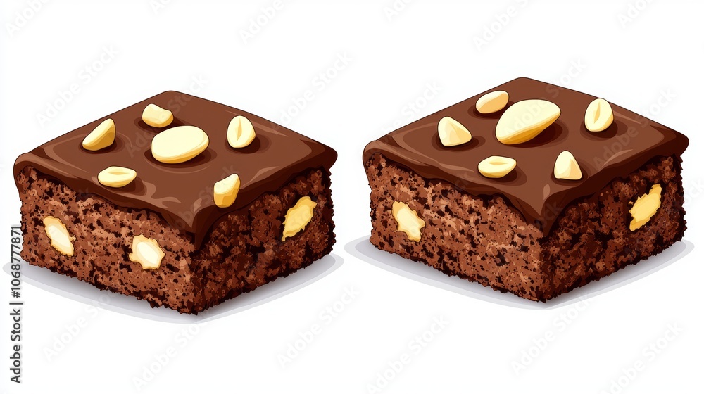 Delicious Brownies with Chocolate and Nuts Delicious Brownies with Chocolate and Nuts