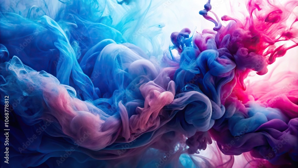 Abstract ink swirling in water creating a silhouette effect Abstract ink swirling in water creating a silhouette effect