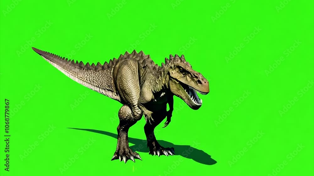 tyrannosaurus rex dinosaur 3d render on the green screen. chromakey. tyrannosaurus rex dinosaur 3d render on the green screen. chromakey.