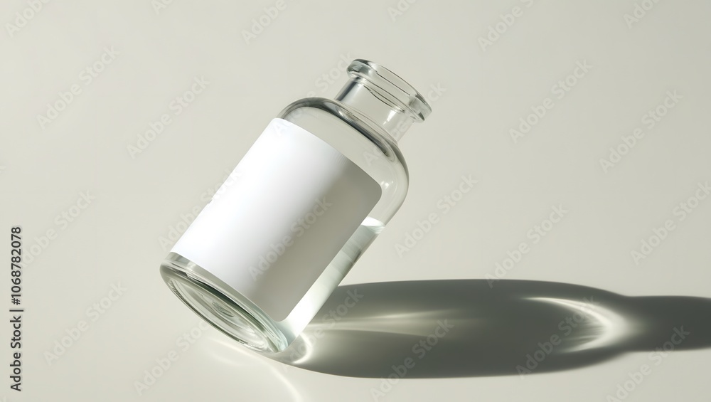 Clear medicine bottle with prescription label Clear medicine bottle with prescription label