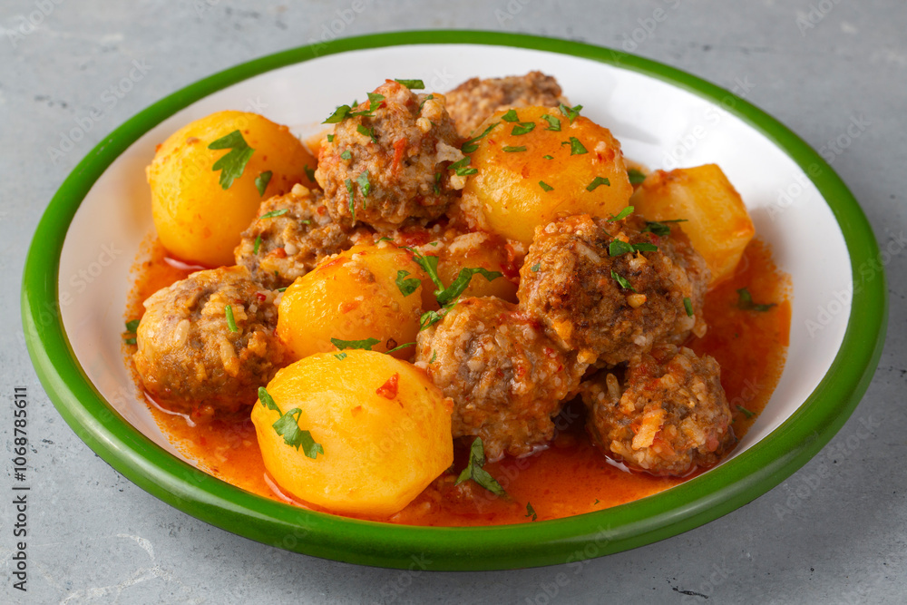From traditional Turkish cuisine; Persian meatballs. Turkish name; Acem koftesi From traditional Turkish cuisine; Persian meatballs. Turkish name; Acem koftesi