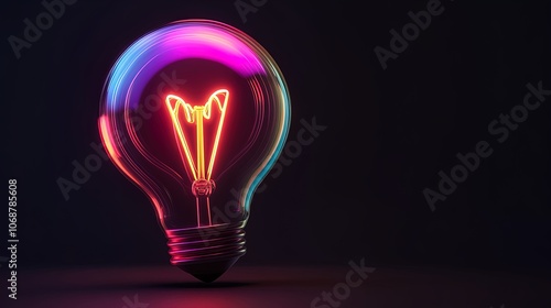 Vibrant 3D Light Bulb Inside a Speech Bubble: Ideal Poster for Creative Spaces, Offices, and Sports Interiors to Inspire Innovation and Communication!