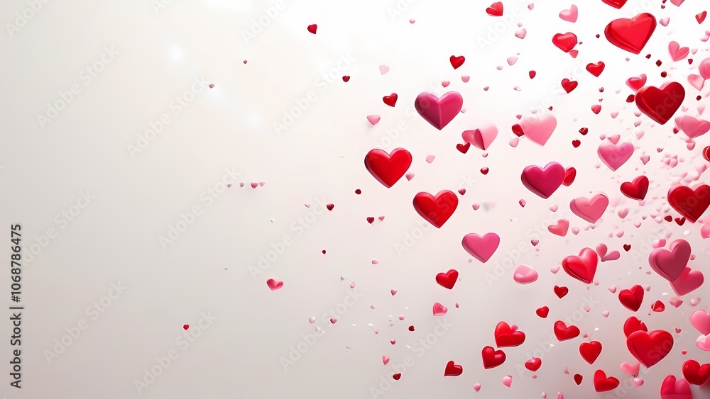 Classic Valentine's Day Background with Red and Pink Hearts on White Background: Timeless Romantic Design Classic Valentine's Day Background with Red and Pink Hearts on White Background: Timeless Romantic Design