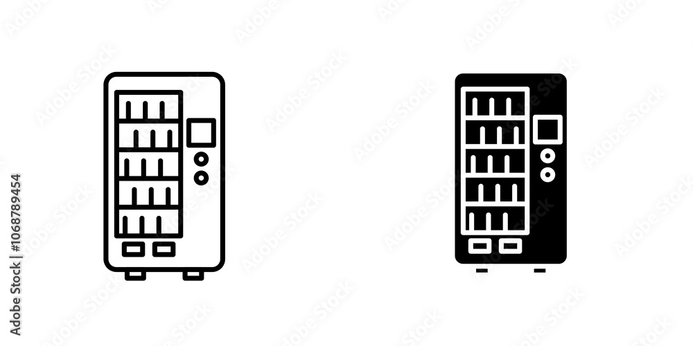 Vending machine icon symbol collection on white background. Vending machine icon symbol collection on white background.