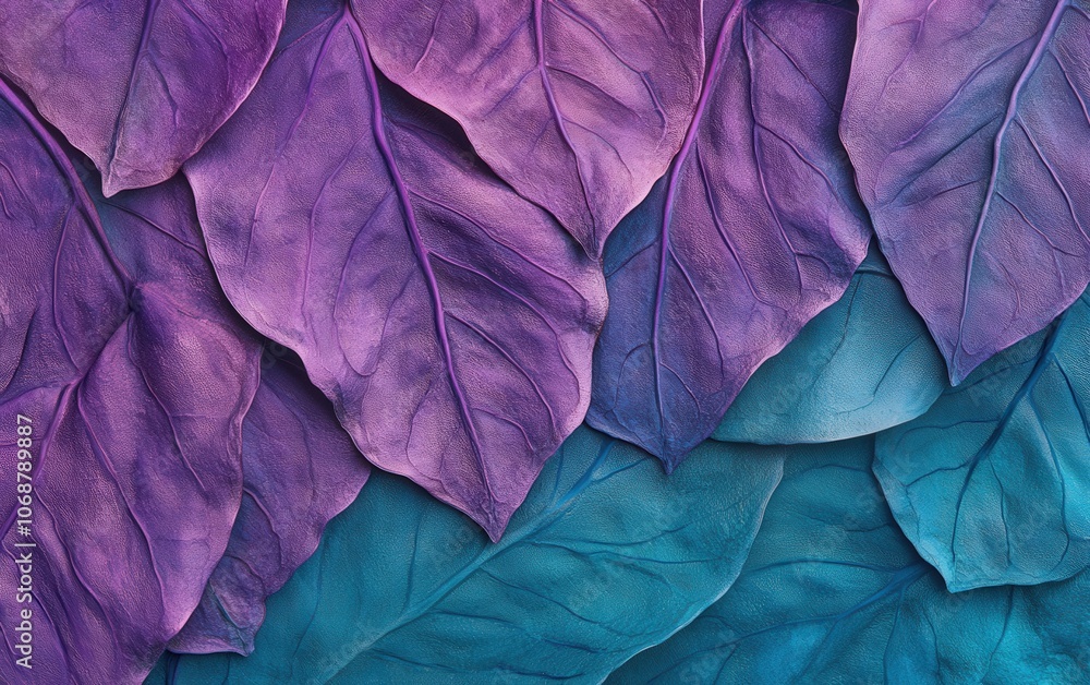 Purple and turquoise leaves texture background. Purple and turquoise leaves texture background.