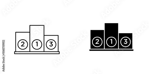 Podium icon symbol collection on white background.