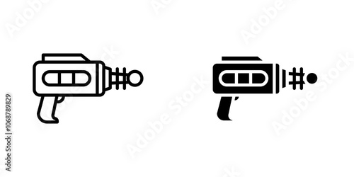 Blaster icon symbol collection on white background.