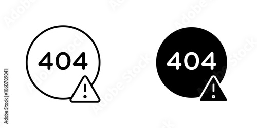 404 Error icon symbol collection on white background.