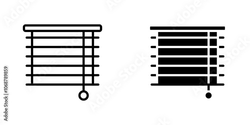 Blinds icon symbol collection on white background.