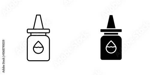 Eye drop icon symbol collection on white background.