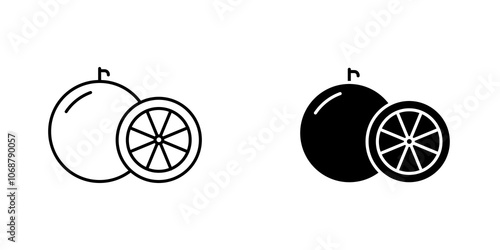 Grapefruit icon symbol collection on white background.
