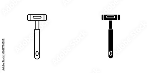Reflex hammer icon symbol collection on white background.