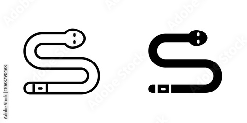 Snake icon symbol collection on white background.