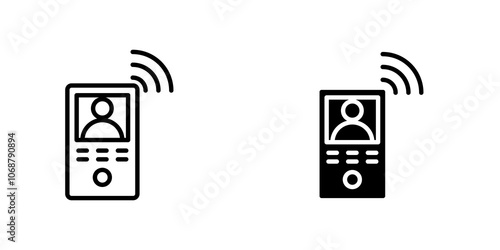 Intercom icon symbol collection on white background.