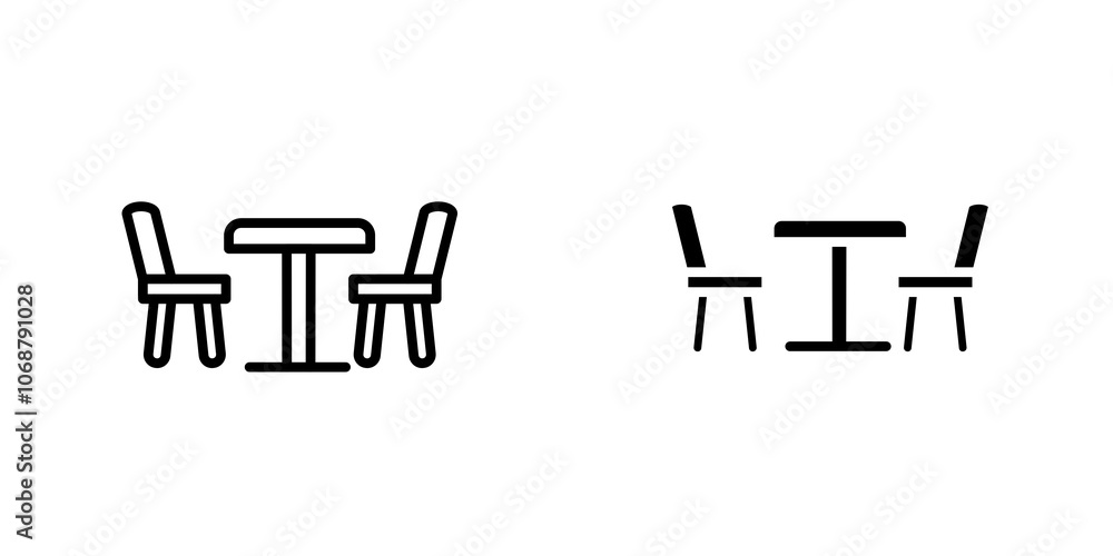Dinner table icon symbol collection on white background. Dinner table icon symbol collection on white background.