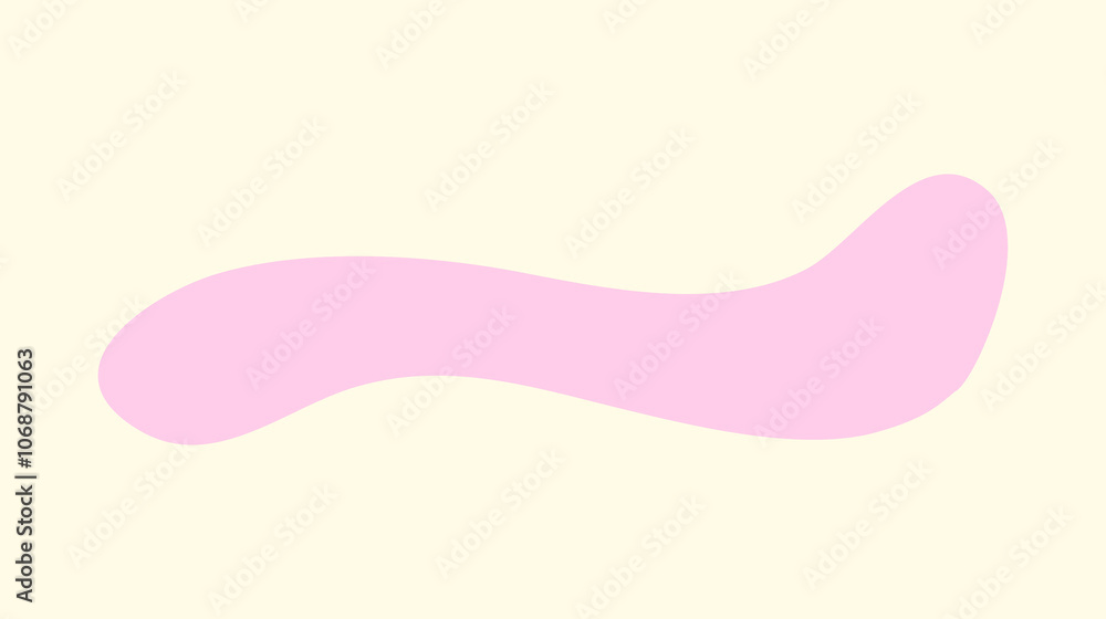 Minimalist Abstract pink Wave Shape on Cream Background Minimalist Abstract pink Wave Shape on Cream Background