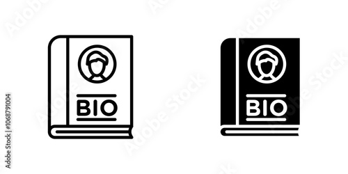 Biography icon symbol collection on white background.