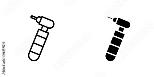Dental drill icon symbol collection on white background.