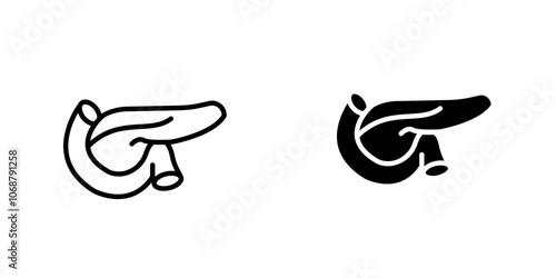 pancreas icon symbol collection on white background.