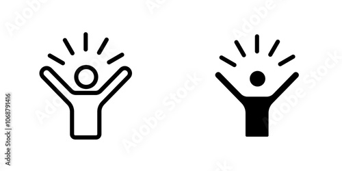 Self confidence icon symbol collection on white background.