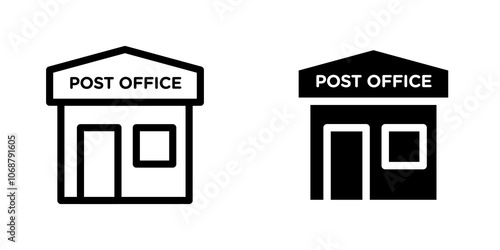 Post office icon symbol collection on white background.