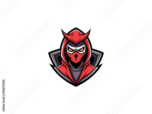 Hoodie man mask Mascot Unique Logo Design photo