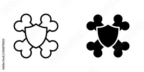 Strong healthy bones icon symbol collection on white background.