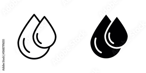 Blood drops icon symbol collection on white background.