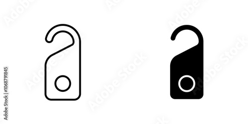 Door hanger icon symbol collection on white background.
