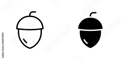 Hazelnut icon symbol collection on white background.