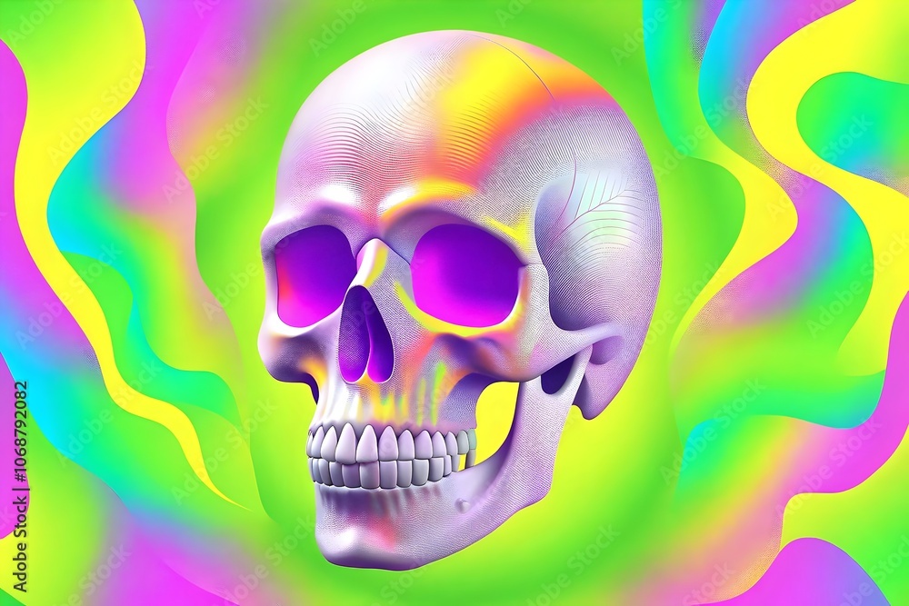Obraz premium Vibrant Abstract Colorful Skull Art Design Pattern