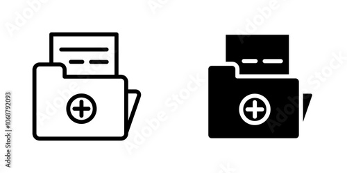 Medical history icon symbol collection on white background.