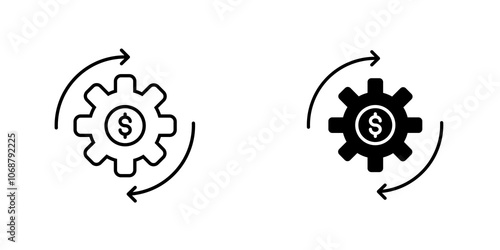 Business model icon symbol collection on white background.