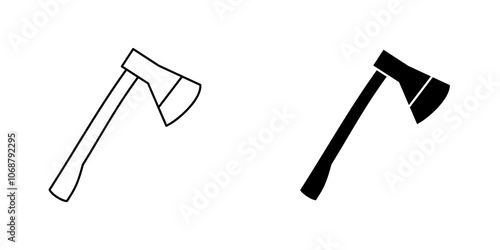 Hatchet icon symbol collection on white background.