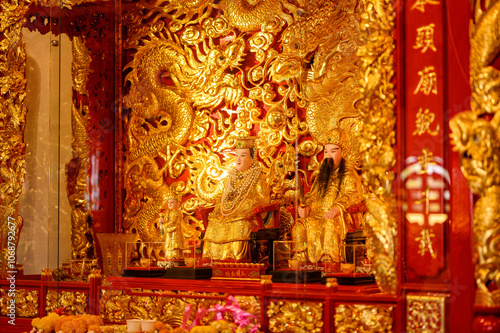 Golden Shrine of Deities in Ornate Display